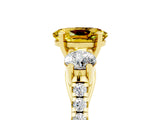 Yellow gold Three-Stone Oval Cut Yellow Sapphire Pavé Band with Four-Prong Setting_29