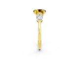 Yellow gold Three-Stone Oval Cut Yellow Sapphire Ring with Pear Side Stones and Four-Prong Setting_26