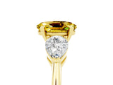 Yellow gold Three-Stone Oval Cut Yellow Sapphire Ring with Pear Side Stones and Four-Prong Setting_29