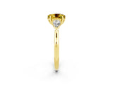 Yellow gold Three-Stone Oval Cut Yellow Sapphire Ring with Pear  Side Stones in Four-Prong Setting_14