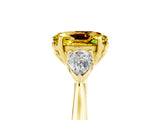 Yellow gold Three-Stone Oval Cut Yellow Sapphire Ring with Pear  Side Stones in Four-Prong Setting_17