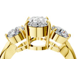 Yellow gold Three-Stone Oval Diamond Channel Set Engagement Ring with Prong Setting_19