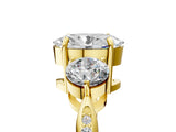 Yellow gold Three-Stone Oval Diamond Channel Set Engagement Ring with Prong Setting_20