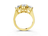 Yellow gold Three-Stone Oval Diamond Engagement Ring with Prong Setting on a Classic Band_6