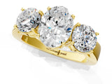 Yellow gold Three-Stone Oval Diamond Ring with Round Side Stones, Classic Band, and Four-Prong Setting_52
