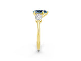 Yellow gold Three-Stone Pear Cut Aquamarine Ring with Pear Side Stones and Four-Prong Setting_2