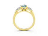 Yellow gold Three-Stone Pear Cut Aquamarine Ring with Pear Side Stones and Four-Prong Setting_3