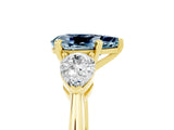 Yellow gold Three-Stone Pear Cut Aquamarine Ring with Pear Side Stones and Four-Prong Setting_5
