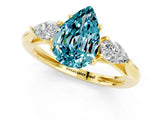 Yellow gold Three-Stone Pear Cut Blue Topaz Ring with Pear  Side Stones in Four-Prong Setting_37