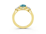 Yellow gold Three-Stone Pear Cut Blue Topaz Ring with Pear  Side Stones in Four-Prong Setting_39