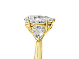 Yellow gold Three-Stone Pear Cut Brilliant Diamond Solitaire Ring with Tapered Band and Four-Prong Setting_48