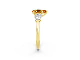Yellow gold Three-Stone Pear Cut Citrine Ring with Pear Side Stones and Four-Prong Setting_2