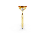 Yellow gold Three-Stone Pear Cut Citrine Ring with Pear  Side Stones in Four-Prong Setting_14