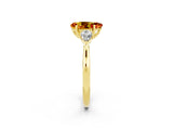 Yellow gold Three-Stone Pear Cut Citrine Ring with Pear  Side Stones in Four-Prong Setting_38
