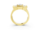 Yellow gold Three Stone Pear Cut Cut Channel Set Diamond Ring_6