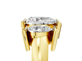 Yellow gold Three Stone Pear Cut Cut Channel Set Diamond Ring_8