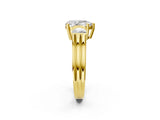 Yellow gold Three-Stone Pear Cut Cut Classic Band Prong Setting Ring_5