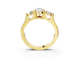 Yellow gold Three-Stone Pear Cut Cut Classic Band Prong Setting Ring_6