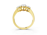 Yellow gold Three-Stone Pear Cut Cut Diamond Engagement Ring with Flat Band and Four-Prong Setting_23