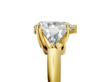 Yellow gold Three-Stone Pear Cut Cut Diamond Ring with Trillion Side Stones and Four-Prong Setting_8