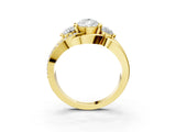 Yellow gold Three-Stone Pear Cut Cut Diamond Split Shank Prong Set Ring_10