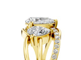 Yellow gold Three-Stone Pear Cut Cut Diamond Split Shank Prong Set Ring_12