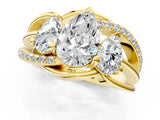 Yellow gold Three-Stone Pear Cut Cut Diamond Split Shank Prong Set Ring_8