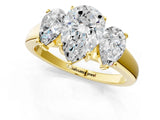 Yellow gold Three-Stone Pear Cut Cut Solitaire Ring with Classic Prong Setting_4