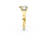 Yellow gold Three-Stone Pear Cut Cut Solitaire Ring with Classic Prong Setting_5
