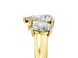 Yellow gold Three-Stone Pear Cut Cut Solitaire Ring with Classic Prong Setting_8