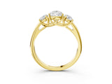 Yellow gold Three-Stone Pear Cut Diamond Engagement Ring with Prong Setting_6