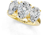 Yellow gold Three-Stone Pear Cut Diamond Ring with Channel Set Band and Four-Prong Setting_27