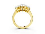 Yellow gold Three-Stone Pear Cut Diamond Ring with Channel Set Band and Four-Prong Setting_29