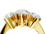 Yellow gold Three-Stone Pear Cut Diamond Ring with Channel Set Band and Four-Prong Setting_30