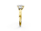 Yellow gold Three-Stone Pear Cut Diamond Ring with Channel-Set Band and Four-Prong Setting_45