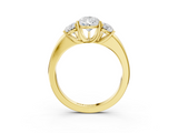 Yellow gold Three-Stone Pear Cut Diamond Ring with Channel-Set Band and Four-Prong Setting_46