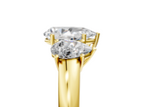 Yellow gold Three-Stone Pear Cut Diamond Ring with Channel-Set Band and Four-Prong Setting_48