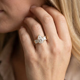 Yellow gold Three-Stone Pear Cut Diamond Ring with Channel Set Band and Four-Prong Setting_8
