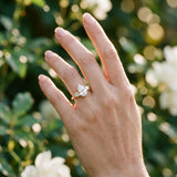 Yellow gold Three-Stone Pear Cut Diamond Ring with Pear Side Stones and Four-Prong Setting_13