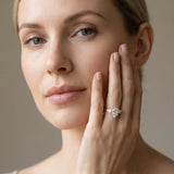 Yellow gold Three-Stone Pear Cut Diamond Ring with Pear Side Stones and Four-Prong Setting_14