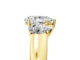 Yellow gold Three-Stone Pear Cut Diamond Ring with Prong Setting and Classic Band_8