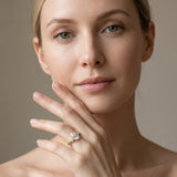 Yellow gold Three-Stone Pear Cut Diamond Solitaire with Prong Setting and Classic Band_14