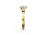 Yellow gold Three-Stone Pear Cut Diamond Solitaire with Prong Setting and Classic Band_73