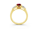 Yellow gold Three-Stone Pear Cut Garnet Ring with Pear Side Stones and Four-Prong Setting_3