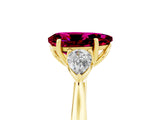 Yellow gold Three-Stone Pear Cut Garnet Ring with Pear  Side Stones in Four-Prong Setting_17