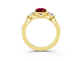 Yellow gold Three-Stone Pear Cut Garnet Ring with Pear  Side Stones in Four-Prong Setting_39