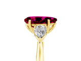 Yellow gold Three-Stone Pear Cut Garnet Ring with Pear  Side Stones in Four-Prong Setting_41