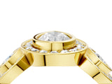 Yellow gold Three-Stone Pear Cut Halo Pavé Diamond Ring_7