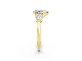 Yellow gold Three-Stone Pear Cut Moissanite Ring with Pear Side Stones and Four-Prong Setting_2