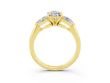 Yellow gold Three-Stone Pear Cut Moissanite Ring with Pear Side Stones and Four-Prong Setting_3